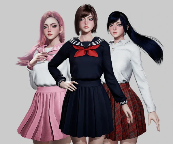 Customizable School Girls