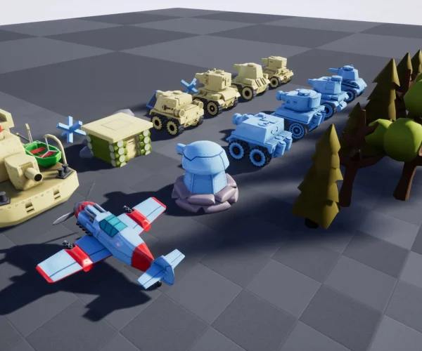 Set of Cartoon Tanks