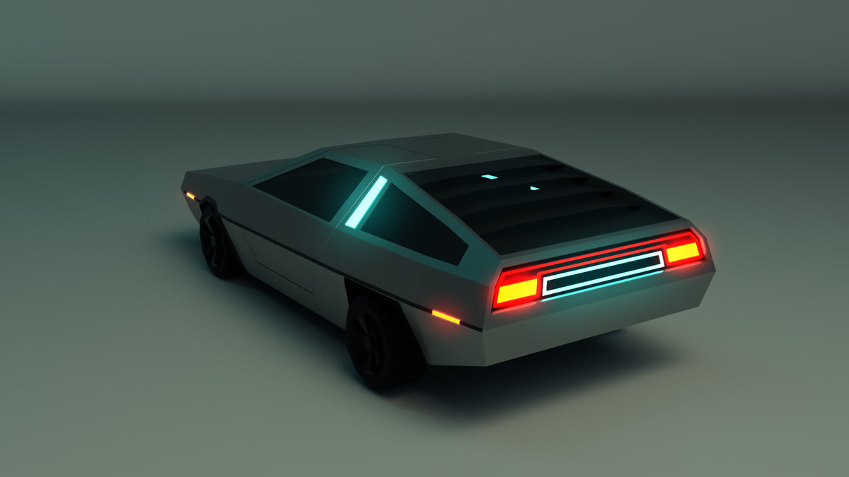 Low Poly Sci-Fi Car 04