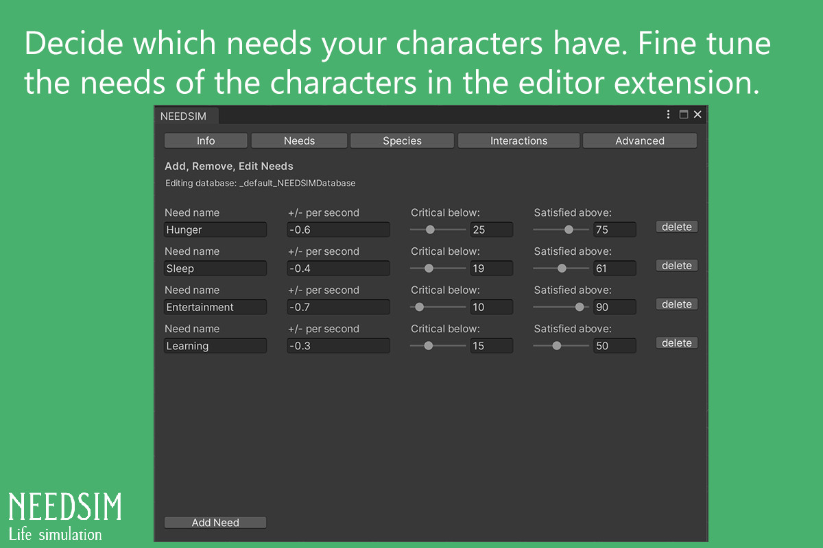 NEEDSIM Life Simulation