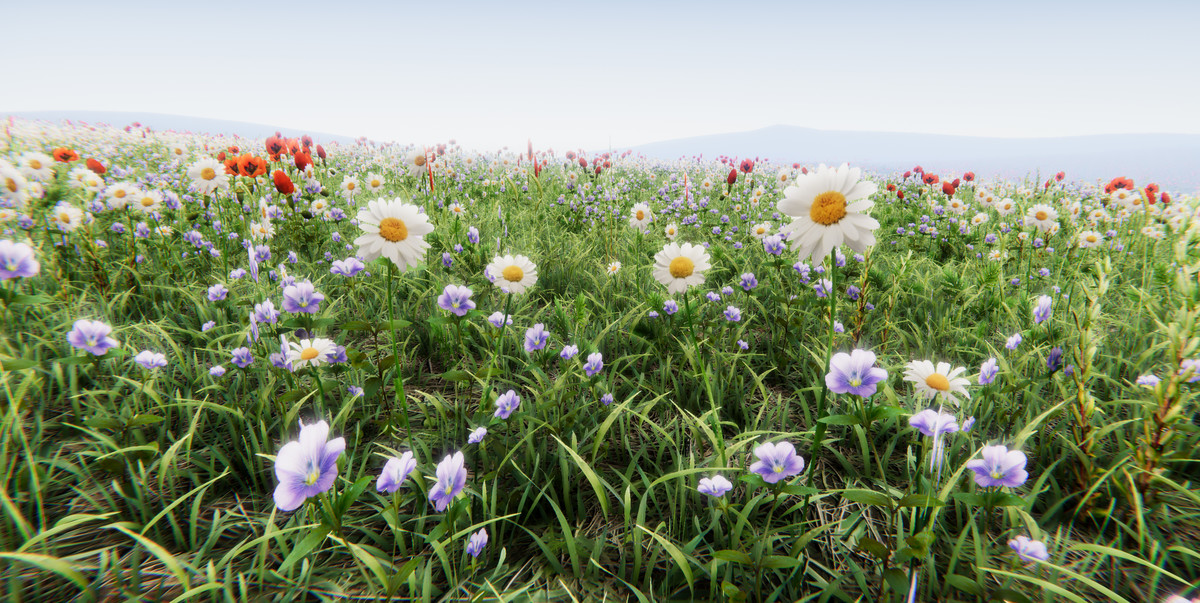 Realistic Grass Flowers Pack