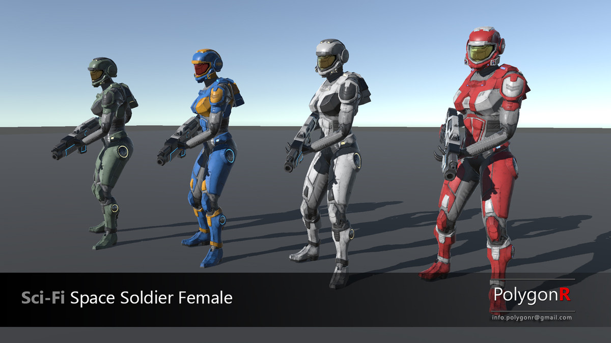 Sci Fi Space Soldier Female PolygonR