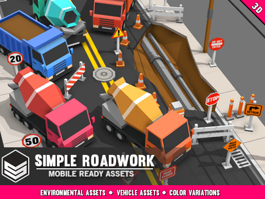 Simple Roadwork - Cartoon city