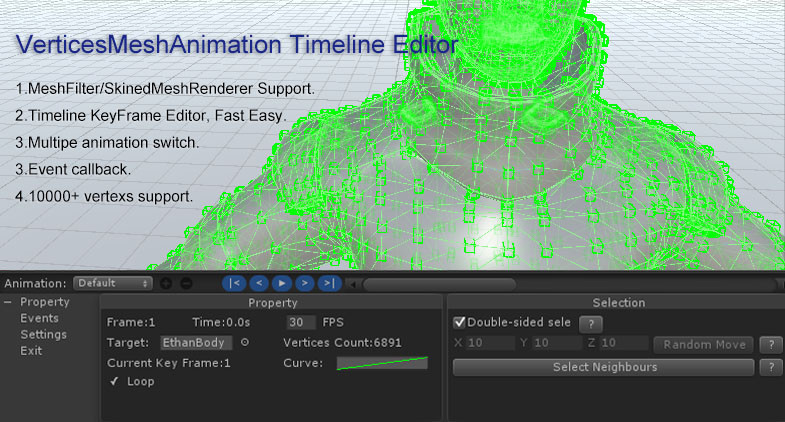 Vertices Animation Timeline Editor