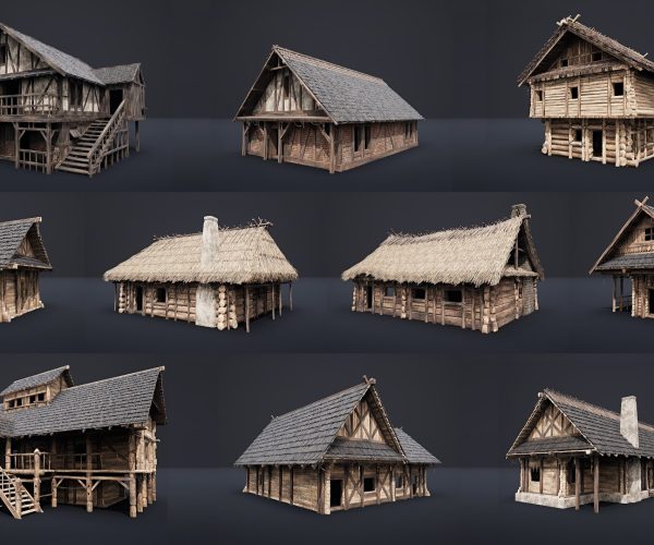 Enterable Medieval Houses and Cottages - v1