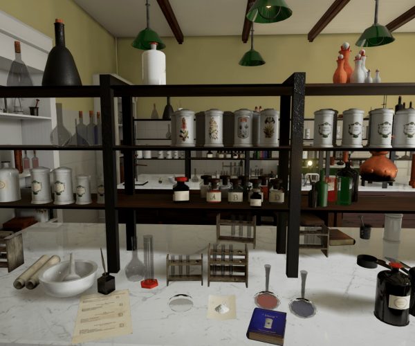 Old Style Pharmacist Laboratory