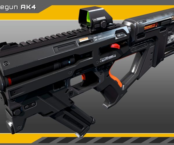 SciFi Machinegun AK4 Playable