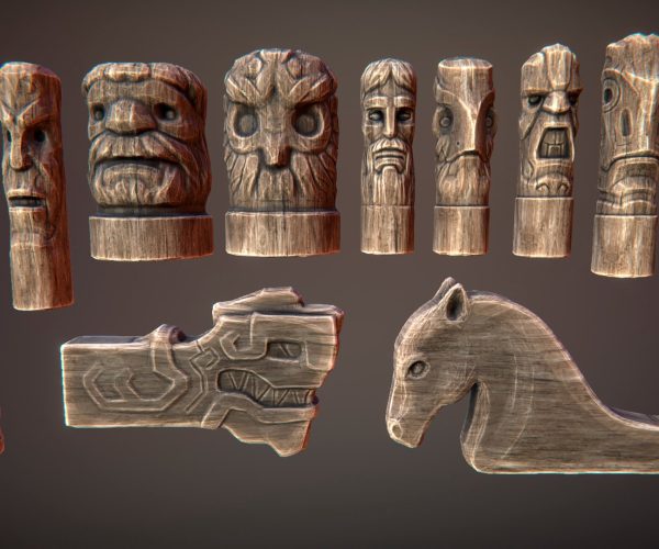 Wooden statues